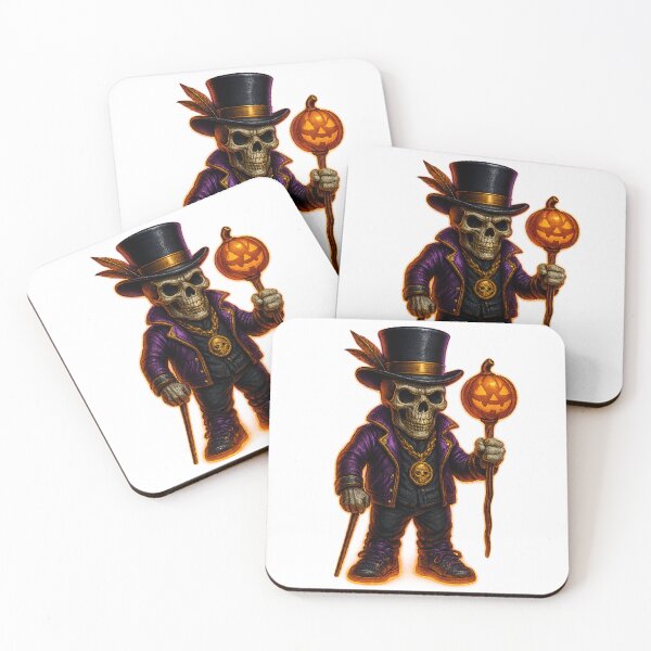 Item preview, Skull Gentleman with Pumpkin Staff designed and sold by FunnySignalStudio.