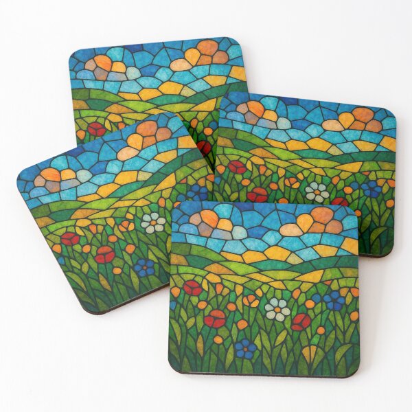 Item preview, Stained-Glass Meadow Artwork designed and sold by ThePinkProject.