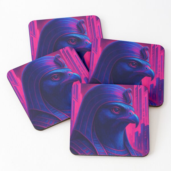 Item preview, Cyberpunk Horus God of Egypt | Futuristic Falcon-Headed Pharaoh Neon Art designed and sold by Queen Cleopatra.