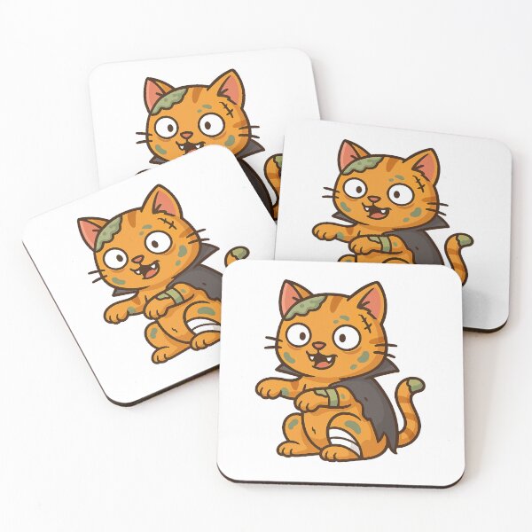 Item preview, Funny Orange Zombie Cat – Cute Cartoon Undead Halloween Cat Design designed and sold by MeowLaugh.