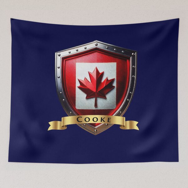 Aperçu de l'œuvre Blason de la famille Cooke du Canada, blason héraldique de la feuille d'érable créée et vendue par Highlandkings.