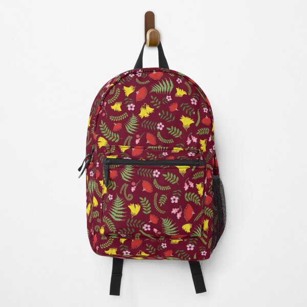 Item preview, New Zealand flowers, native botanical florals - Burgundy designed and sold by Rebeccatiana.nz.
