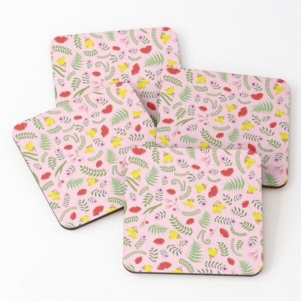Item preview, New Zealand flowers, native botanical florals - Pink designed and sold by Rebeccatiana.nz.