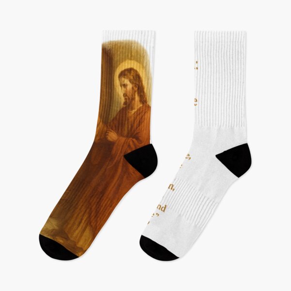 Item preview, Christ Said: Behold, I Stand at the Door and Knock – Revelation 3:20 | Golden Christian Artwork designed and sold by GogoVibes.