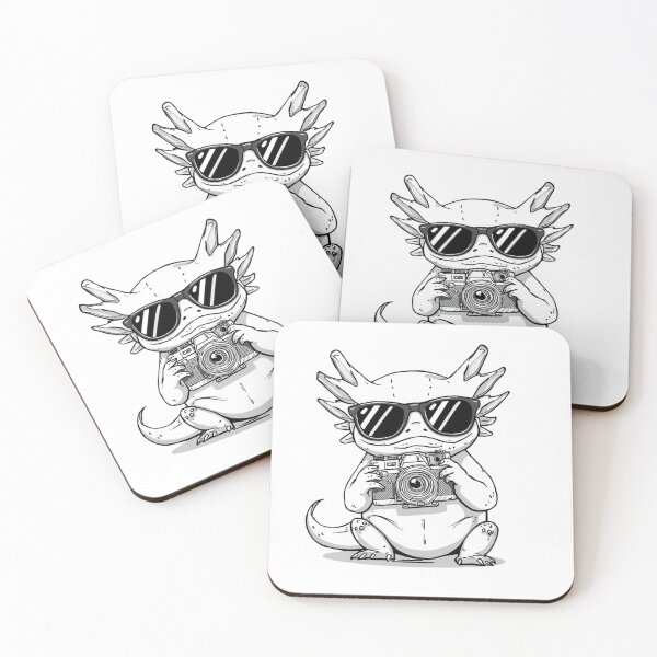 Item preview, Axolotl photographer with sunglasses designed and sold by ShadyLotl.