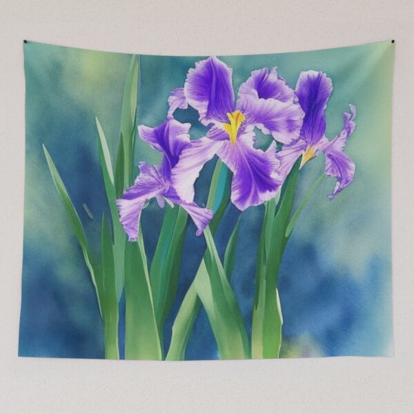 Item preview, Vibrant Iris Flower Illustration – Purple Botanical Artwork designed and sold by Uniquely Yours.