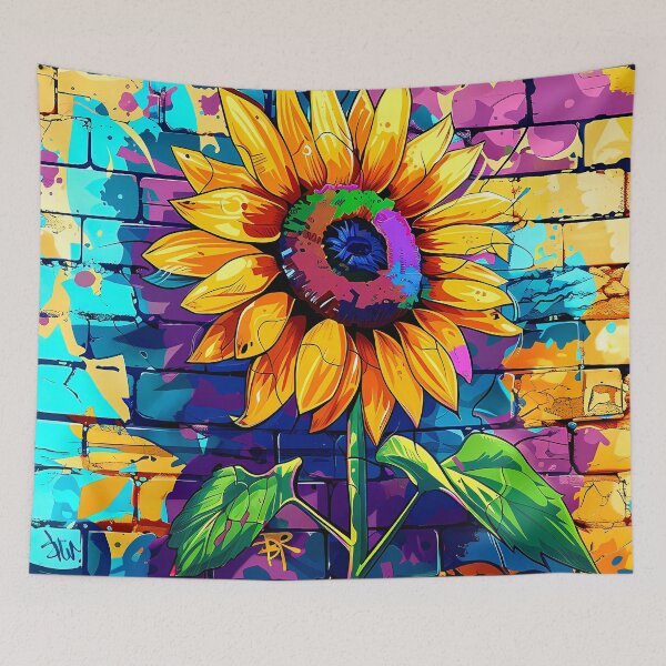 Item preview, Pop Art Daisy Flower Colorful Graffiti Street Mural designed and sold by DEC02.