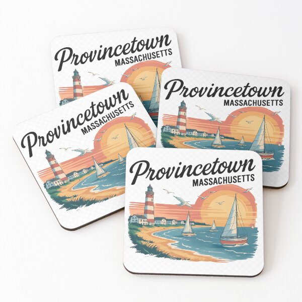 Item preview, Provincetown Massachusetts Vintage Lighthouse & Sailboats – Nautical Coastal Art Design designed and sold by GRAPHIX444.