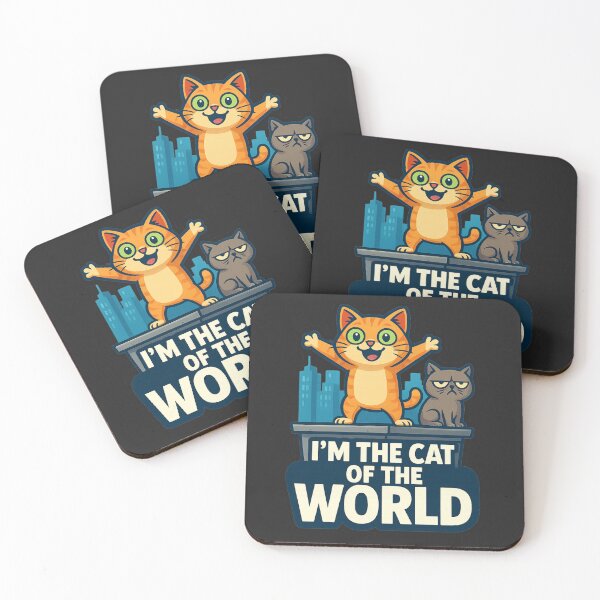 Item preview, Orange Cat on Skyscraper | “I’m the Cat of the World” Quote with Grumpy Cat designed and sold by All Creative Designer.