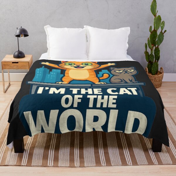 Item preview, Orange Cat on Skyscraper | “I’m the Cat of the World” Quote with Grumpy Cat designed and sold by All Creative Designer.