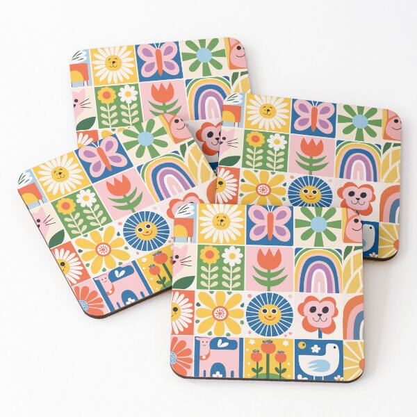 Artikelvorschau, Retro Folk Art Flowers and Animals Pattern entworfen und verkauft von Timegraf.