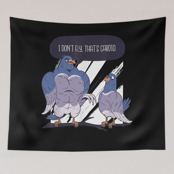 Item preview, Mens I don't fly, that's Cardio Funny Workout Pigeon with Muscles designed and sold by VincenzaRaynor.