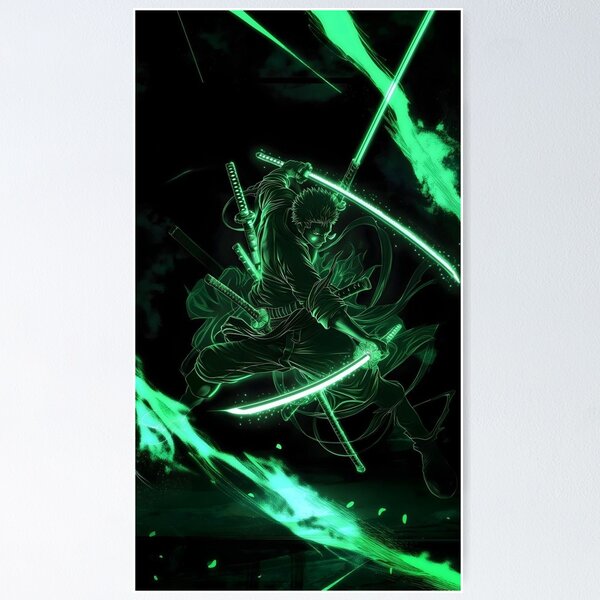 Roronoa Zoro - Neon Green Three Sword Style Poster