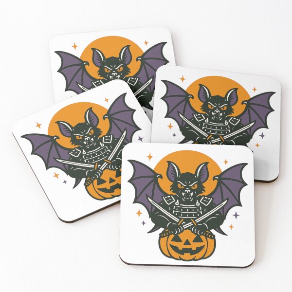 Item preview, Vintage Halloween Samurai Bat Spooky Pumpkin designed and sold by vibecult.