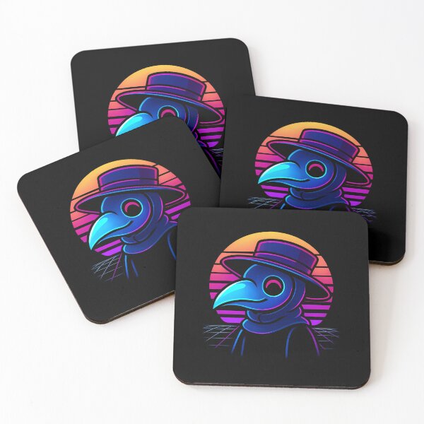Item preview, Neon Synthwave Plague Doctor  Retro 80S Vaporwave Aesthetic designed and sold by Santosnsidine.