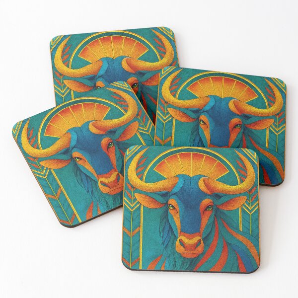 Item preview, Colorful Portrait of a Wildebeest designed and sold by CarolM.