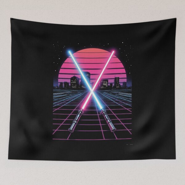 Item preview, Retro Neon Lightsaber Duel designed and sold by KUWI-Creative.