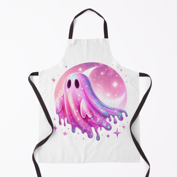 Item preview, Funny neon pink halloween iridescent ghost design with glitter moon  designed and sold by cocomelon168.