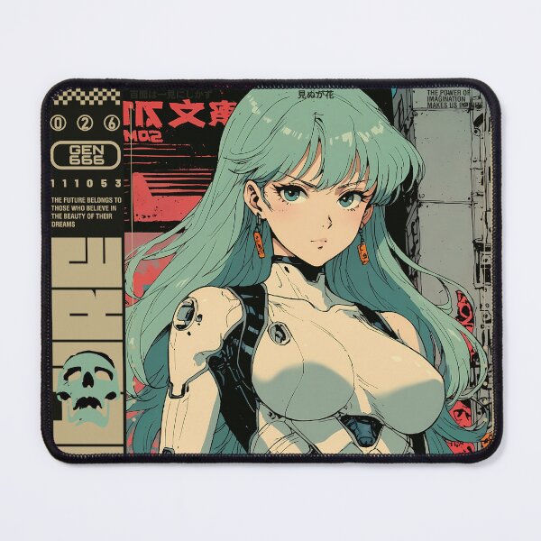 Item preview, Space cyborg girl with blue hair designed and sold by BOZGO.