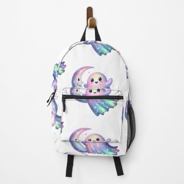Item preview, Cute funny neon colorful glitter ghost with moon- cute spooky aesthetic designed and sold by cocomelon168.