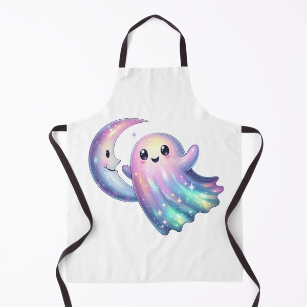 Item preview, Cute funny neon colorful glitter ghost with moon- cute spooky aesthetic  designed and sold by cocomelon168.