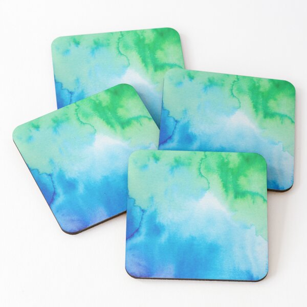 Item preview, Pintura de acuarela azul y verde designed and sold by Pennypaints.