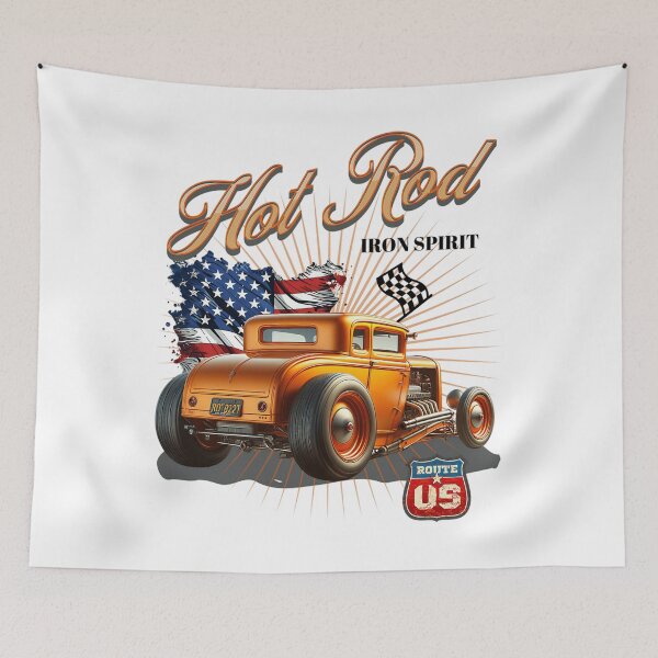 Item preview, Racing Drag Car Muscle Hot Vintage Rod designed and sold by MirrorMirrorDe.
