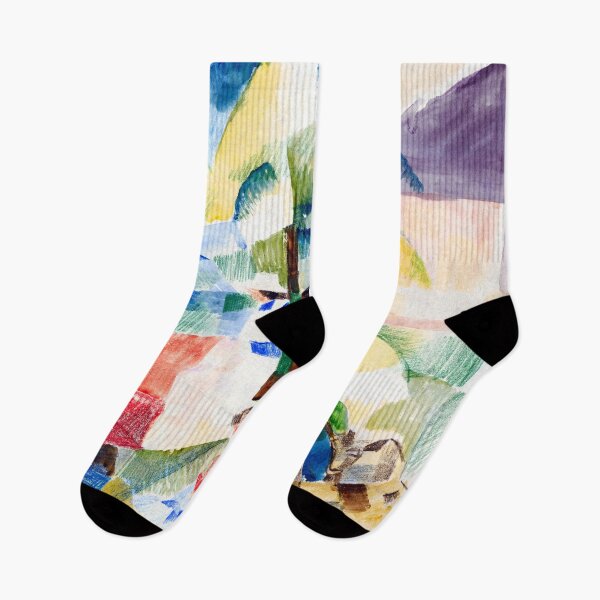 Item preview, Landscape with Children and Goats August Macke - German Expressionist Pastoral Scene - Der Blaue Reiter Movement designed and sold by Under-TheTable.