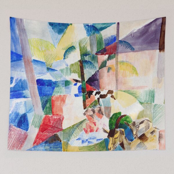 Artikelvorschau, Landschaft mit Kindern und Ziegen August Macke - Deutsche expressionistische Pastoralszene - Der Blaue Reiter entworfen und verkauft von Under-TheTable.