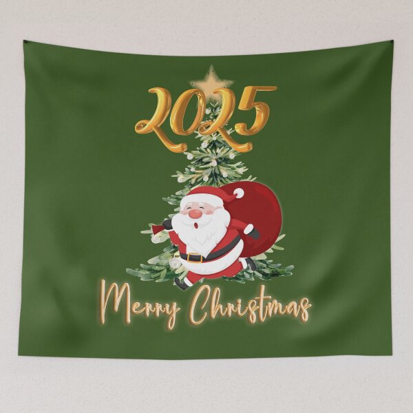 Item preview, 2025 Merry Christmas – Santa & Tree Holiday Design designed and sold by Artland2024.