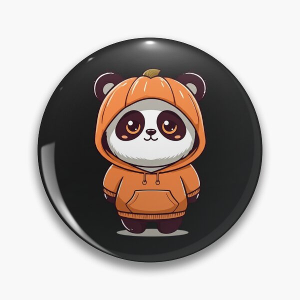 Item preview, Chibi Pumpkin Panda in Oversized Hoodie | Cute Kawaii Halloween Design designed and sold by ColorSplash123.