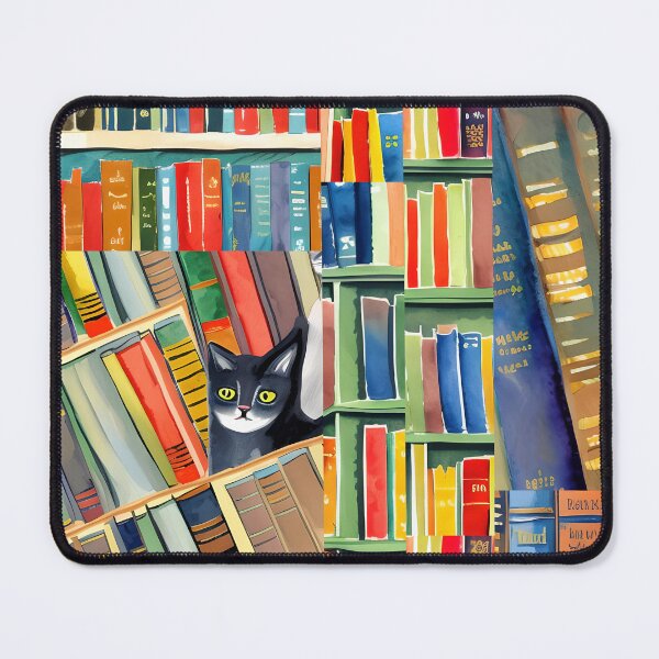 Item preview, Bookish Cat Aesthetic - Cat On A Bookshelf designed and sold by Wiss2Arts.