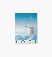 Hoth poster. Starwars retro travel. Ice planet. Tauntaun movie. Empire strikes back. Echo rebel base. Snowspeeder print. Vintage illustration. Fictional Travel. Episode V Art Board