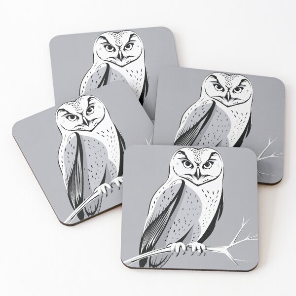 Item preview, Minimalist Black and White Owl Drawing designed and sold by Prachodayat Artworks.