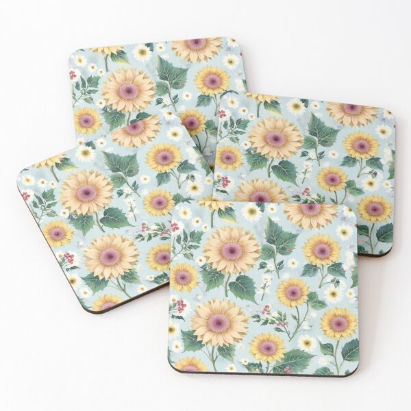 Item preview, Vintage style  yellow sunflowers designed and sold by Nice-patterns.