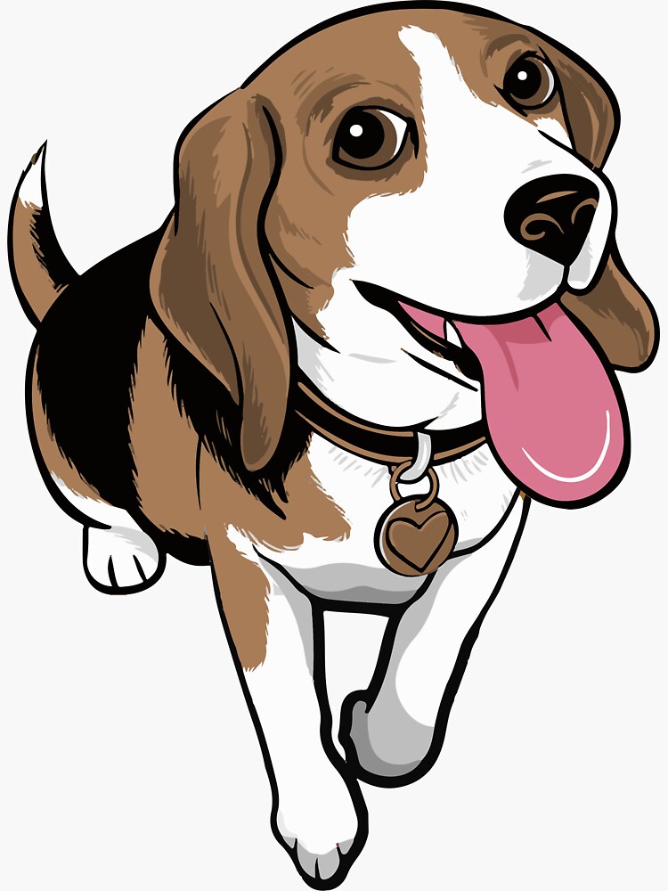 "Beagle Cartoon Shirt Funny Beagles Dogs Stickers" Sticker for Sale by