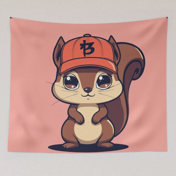 Item preview, Adorable Cartoon Squirrel – Chibi Style Animal in Streetwear Cap designed and sold by Uniquely Yours.