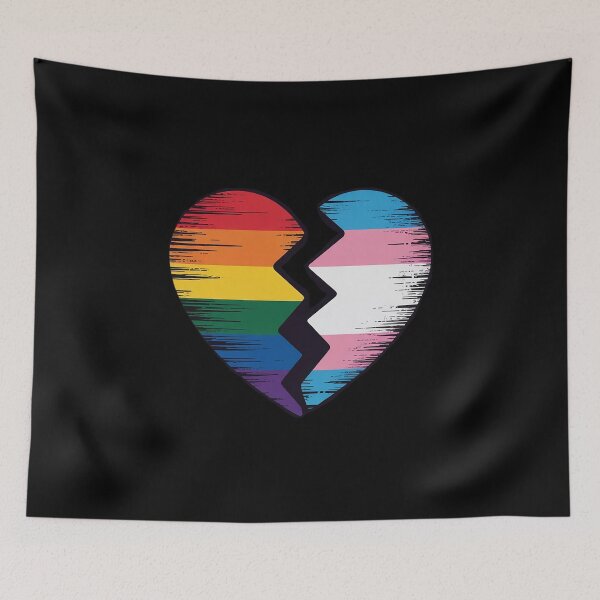 Item preview, Heart with rainbow and transgender flag for pride month  designed and sold by Charidana.