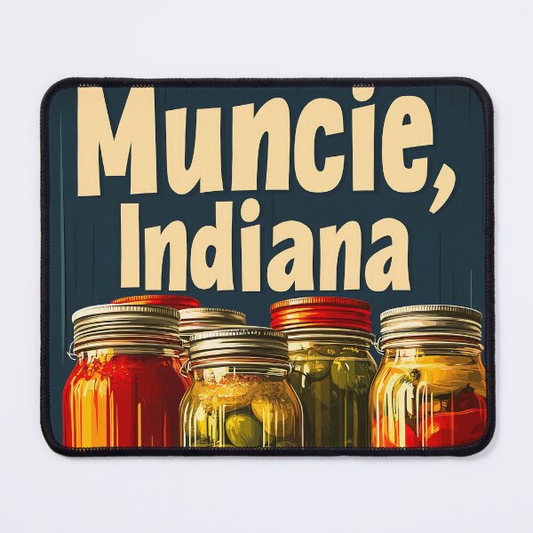Item preview, Retro Muncie Indiana Travel Poster designed and sold by Boddicca.