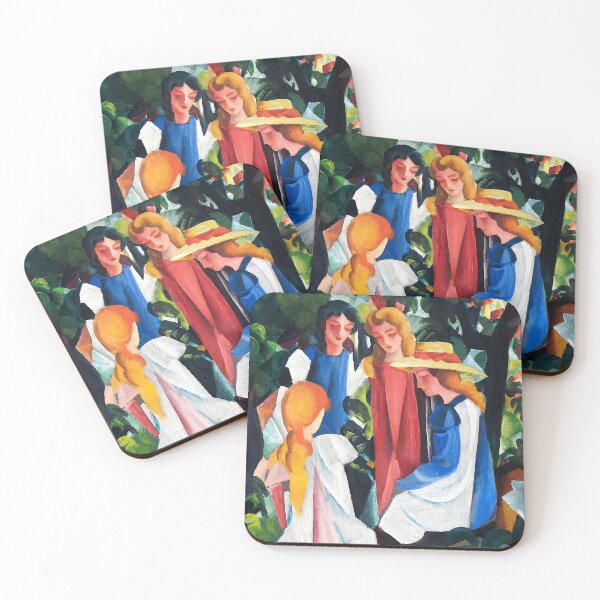 Item preview, Four Girls August Macke - German Expressionist Figure Painting - Der Blaue Reiter Colorist Art designed and sold by Under-TheTable.