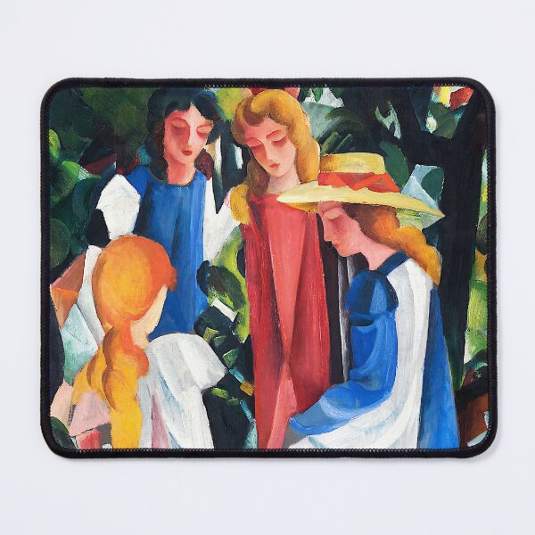 Item preview, Four Girls August Macke - German Expressionist Figure Painting - Der Blaue Reiter Colorist Art designed and sold by Under-TheTable.