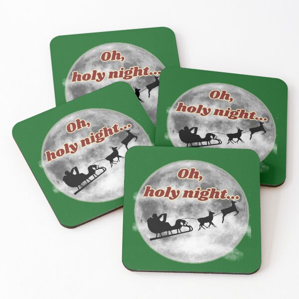 Item preview, "Oh, Holy Night" collection, featuring Santa on a sleigh with a moonlit background designed and sold by Artland2024.