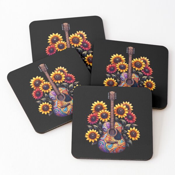 Item preview, Vintage Country Guitar and Sunflowers designed and sold by Artbellachi.
