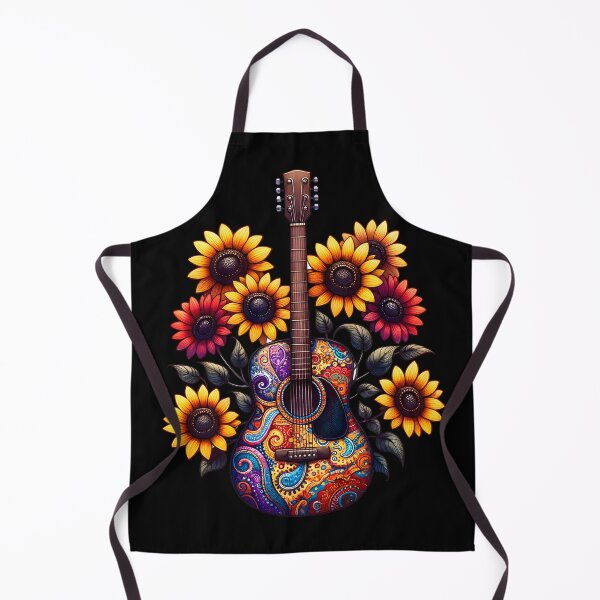 Item preview, Vintage Country Guitar and Sunflowers designed and sold by Artbellachi.