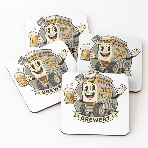 Item preview, Brewed Power Brewery Retro Hot Rod Beer Design designed and sold by Imaginationbeyond.