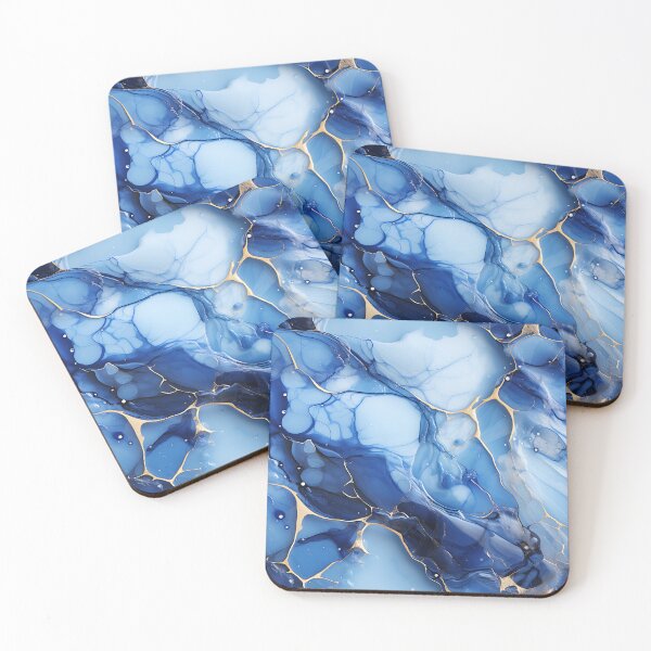 Item preview, Blue Gold Marble Texture – Colorful Abstract Art designed and sold by JollyCritters.