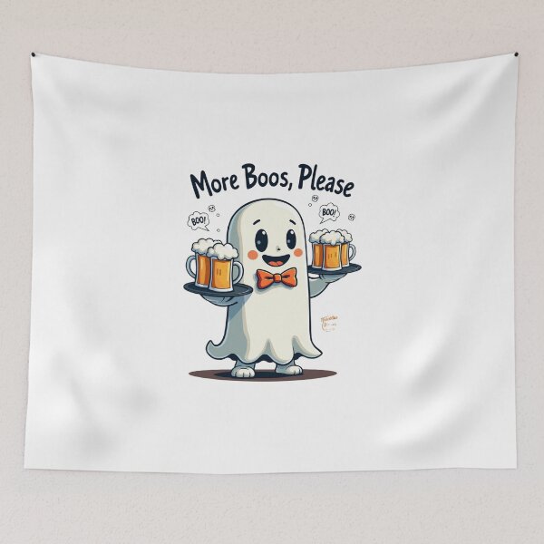 Item preview, More Boos Please T-Shirt – Funny Halloween Ghost Bartender Beer Design designed and sold by Adira-And-Mom.