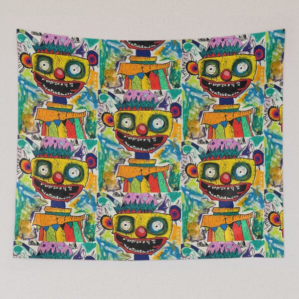 Item preview, Smile… Or Else – Creepy Funny Clown Abstract Painting designed and sold by TwinBrush27.