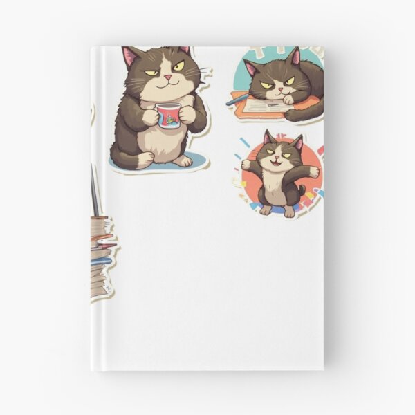 Item preview, Funny Office Cat Stickers – Overworked Kawaii Work From Home Pack designed and sold by KantaponEarth.