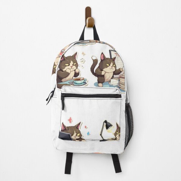 Item preview, Funny Office Cat Stickers – Overworked Kawaii Work From Home Pack designed and sold by KantaponEarth.